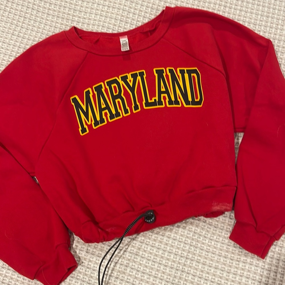 University of Maryland TERPS cropped fleece sweatshirt